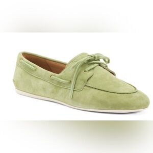 Sperry Olive Suede Slim Boat Shoes – Lace Up Comfort Flats